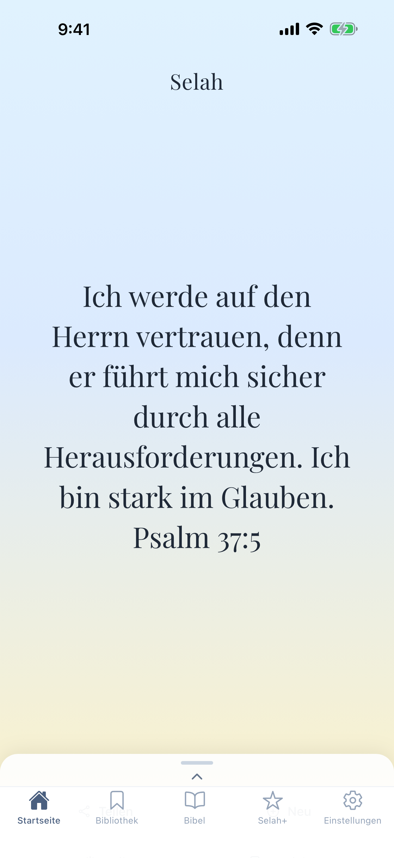 Bildschirm für tägliche Affirmationen