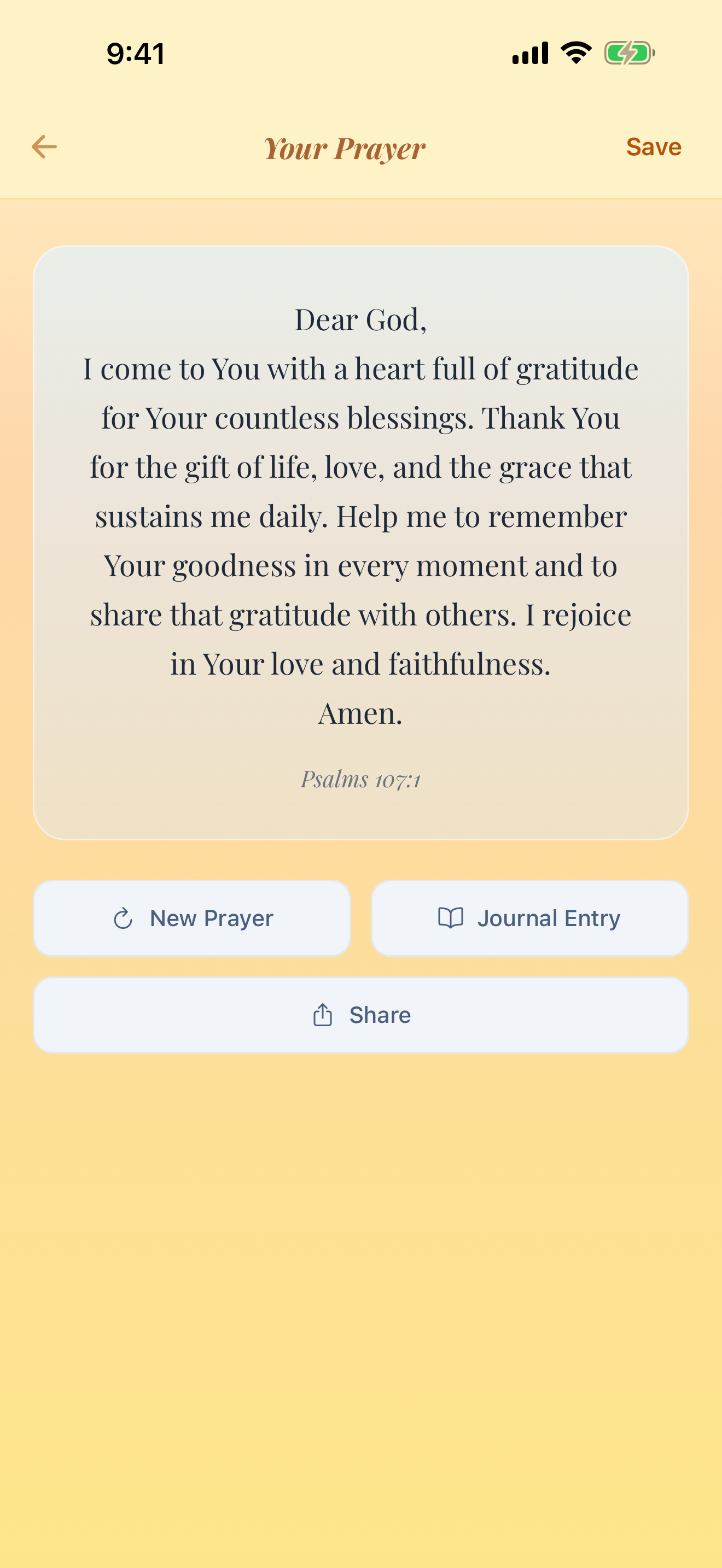 Guided prayer screen