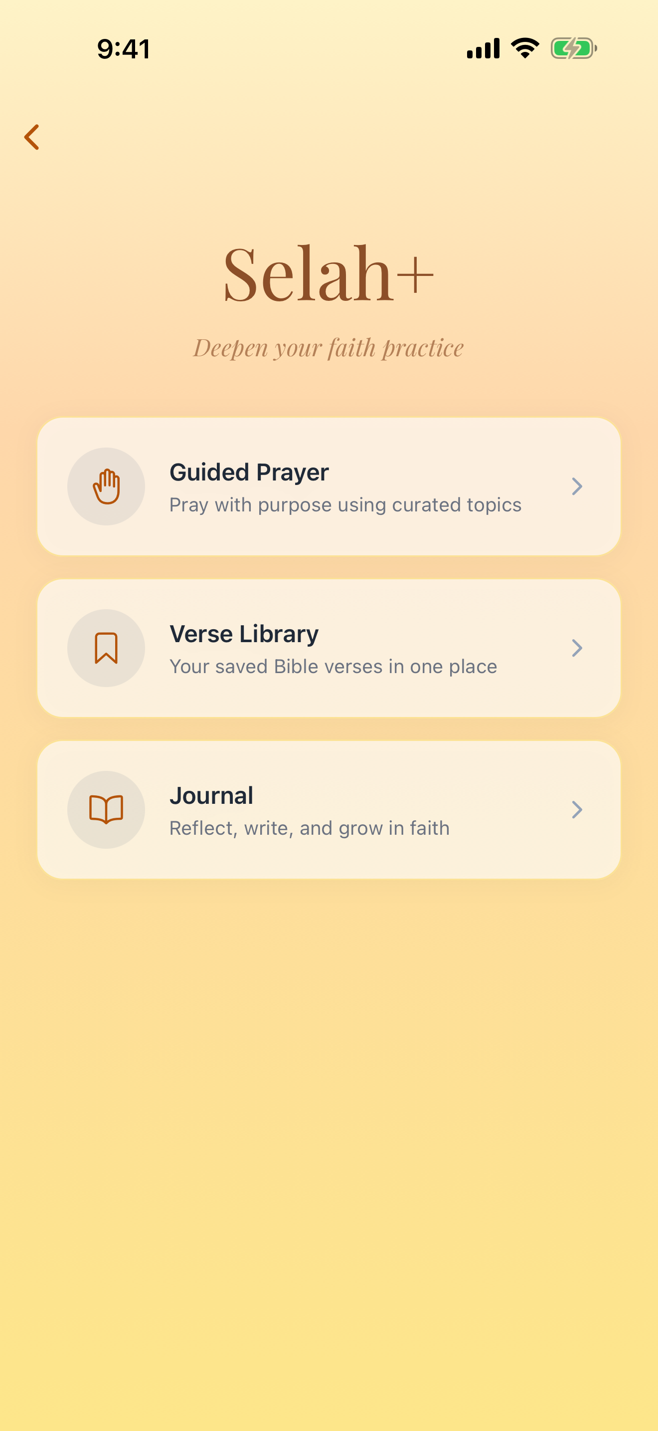 Selah+ premium features