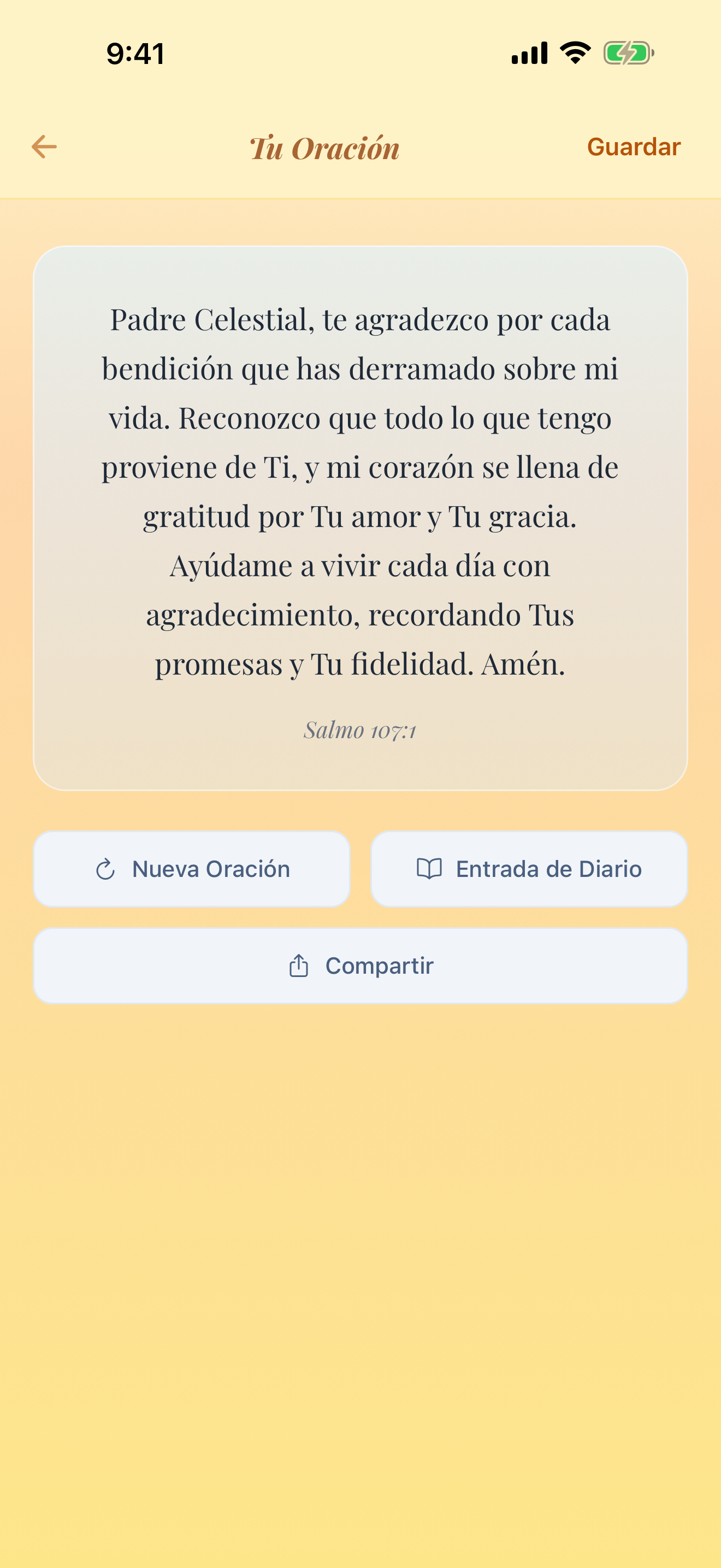 Pantalla de oración guiada