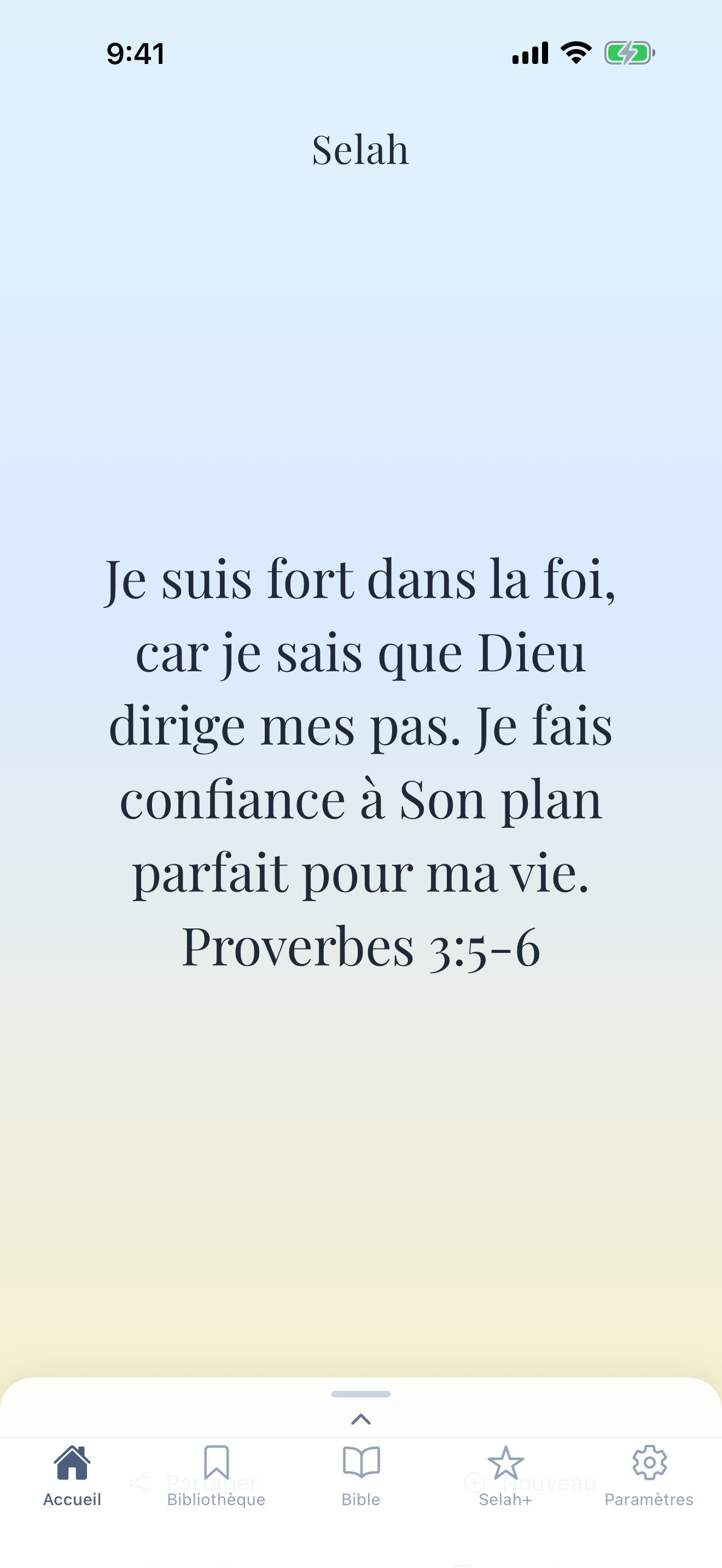 Écran des affirmations quotidiennes