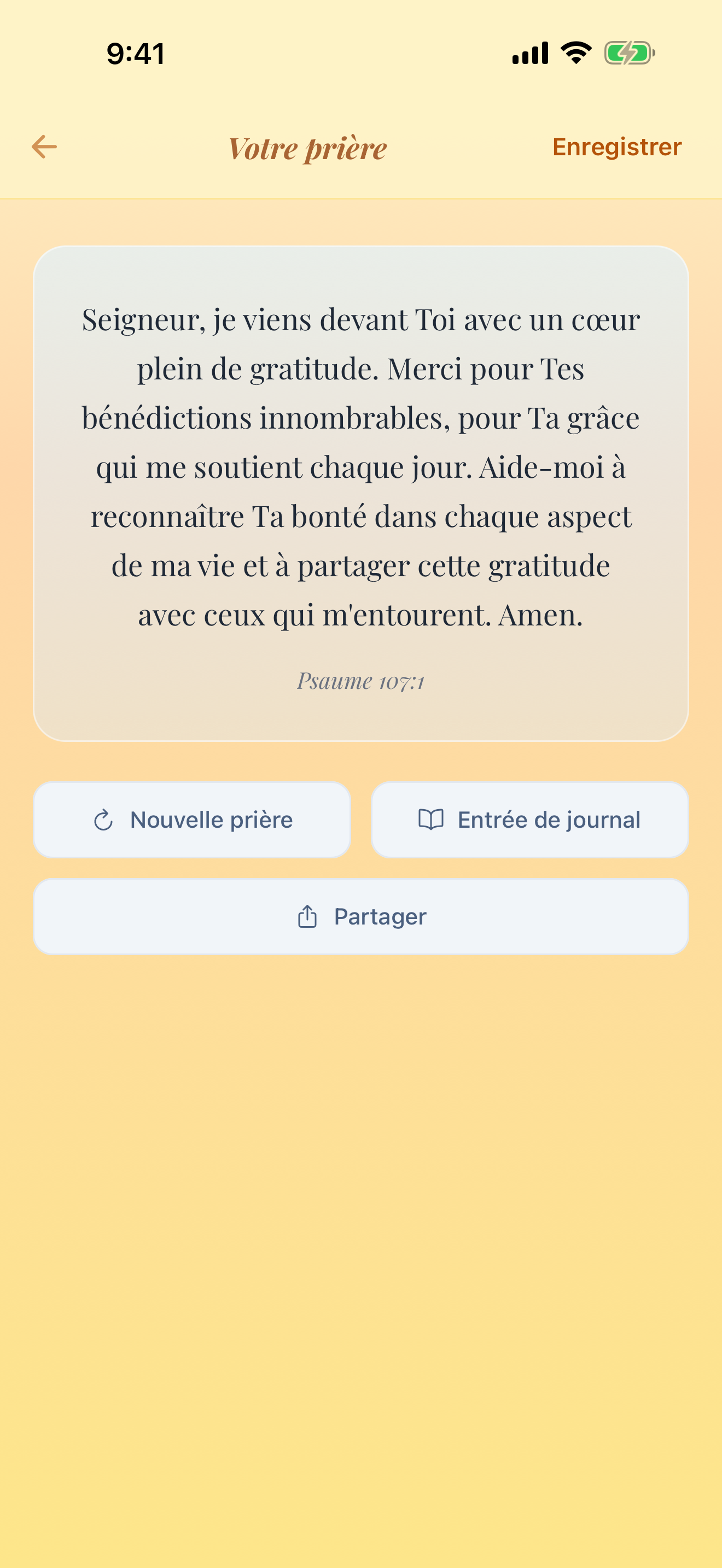 Écran de prière guidée