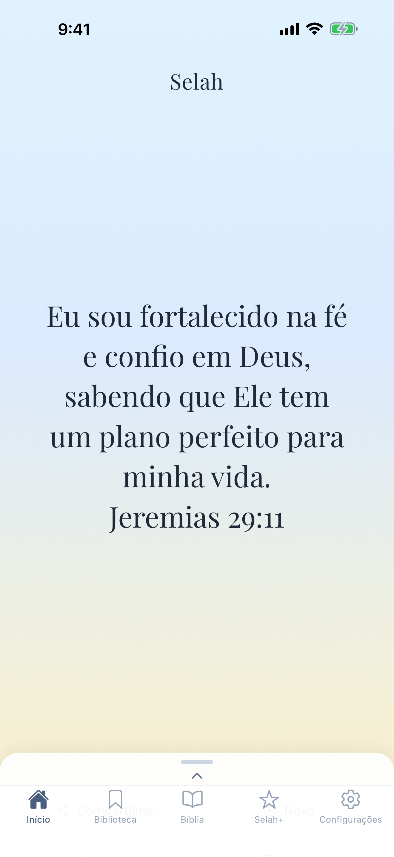 Tela de afirmações diárias