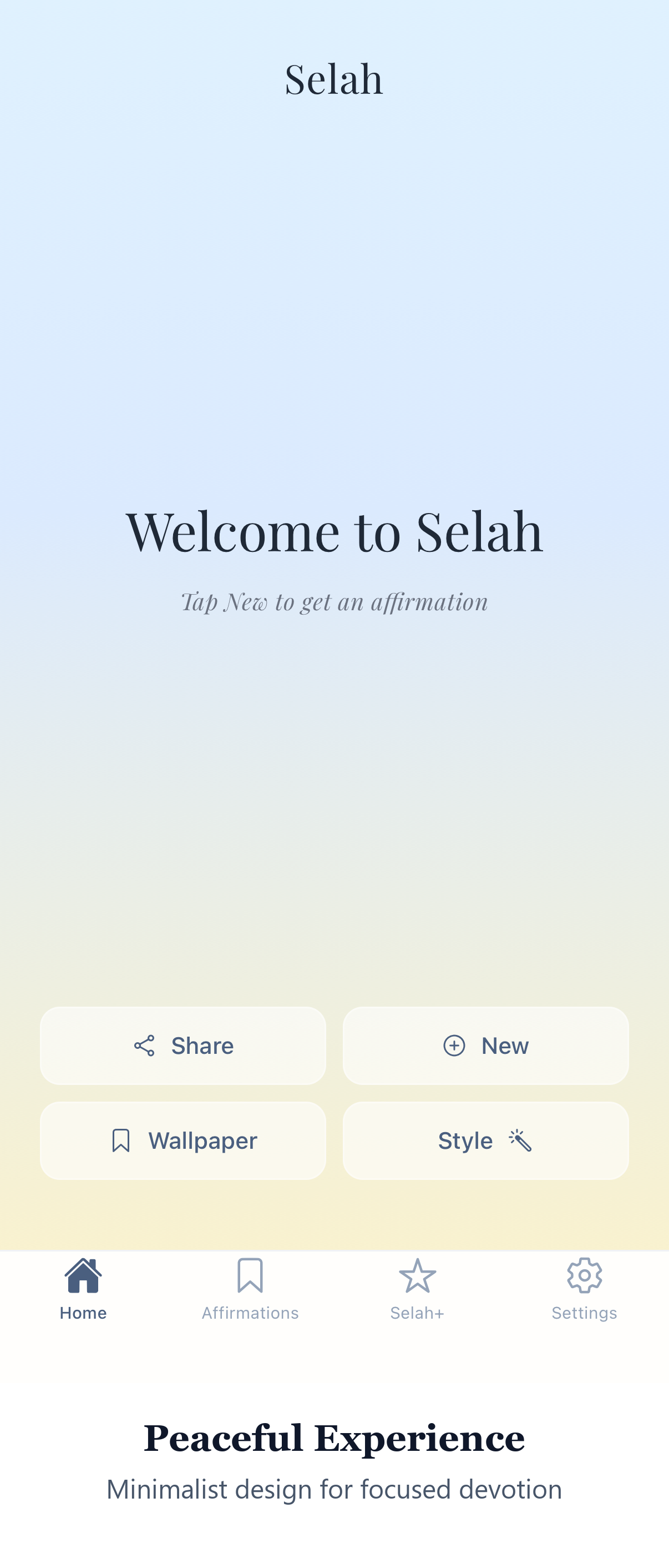 Peaceful welcome experience